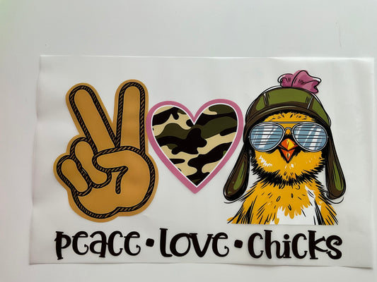 Textil Sticker- peace love chicks