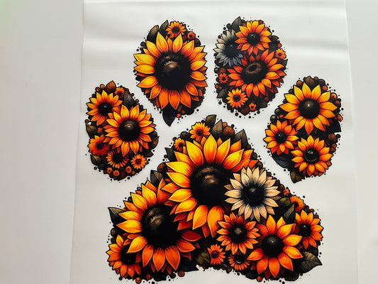 Textil Sticker- Sonnenblumen Pfote