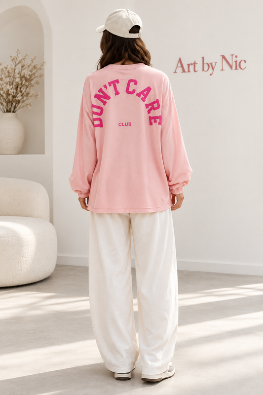 Pullover mit „DON’T CARE“-Schriftzug