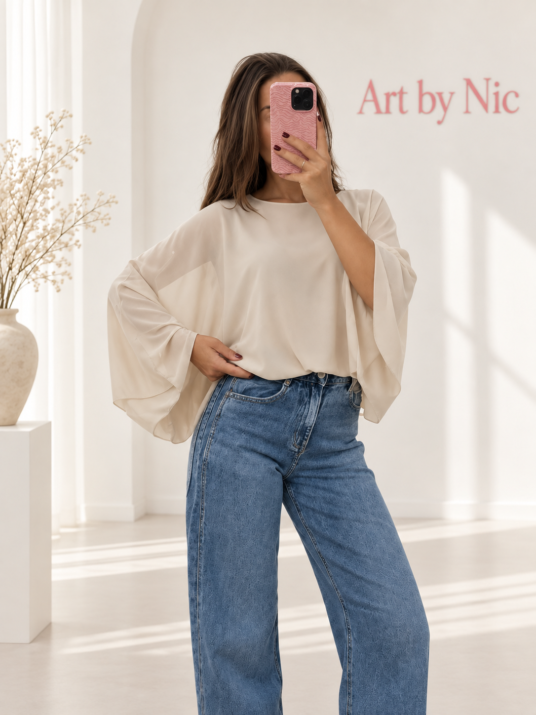 Fließende Oversize-Bluse
