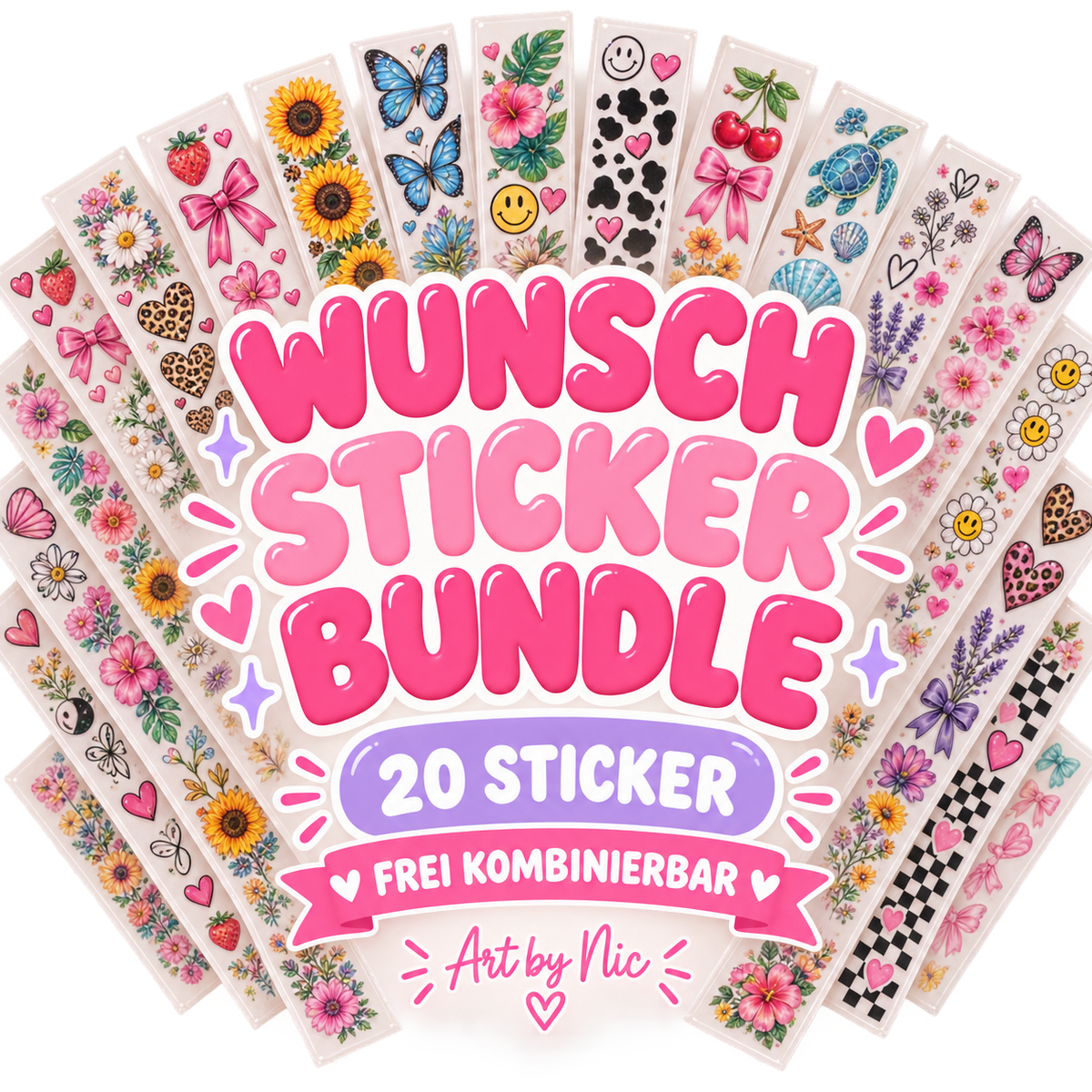 Wunsch-Sticker-Bundle – 20 Sticker frei auswählen 💗