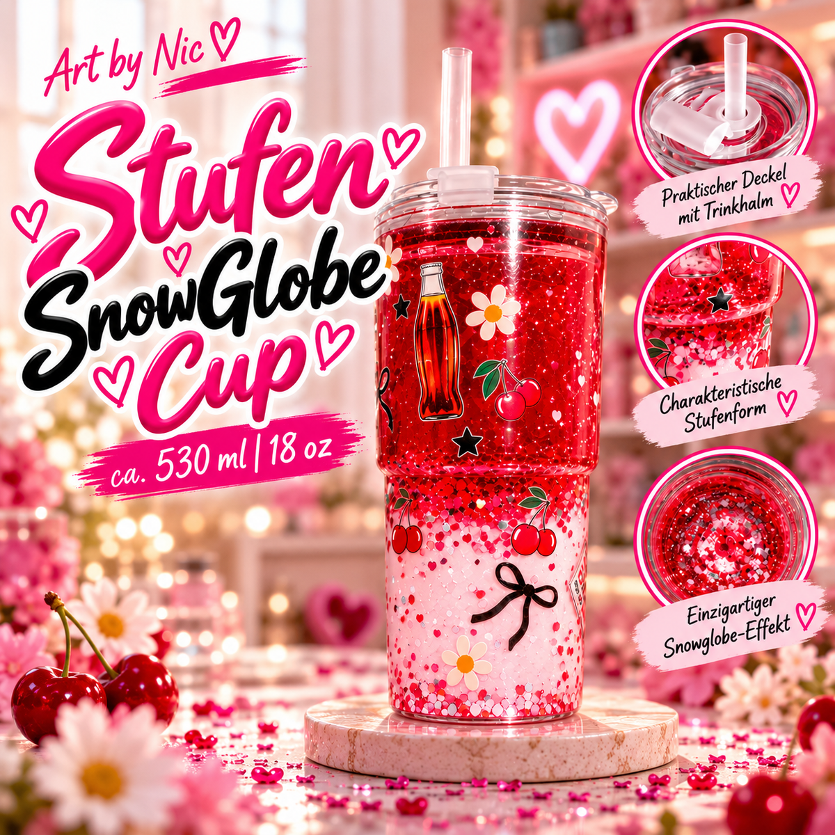 Art by Nic Stufen-Snowglobe Cup – 530 ml 💕