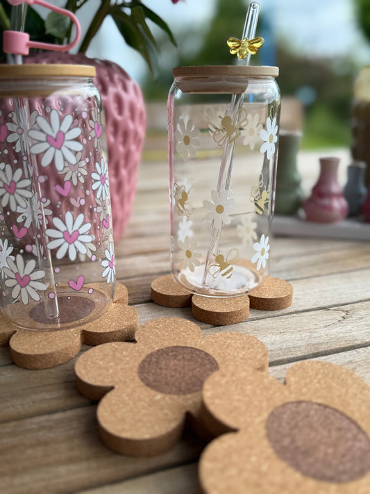 🌼 Blüten-Untersetzer aus 100 % Naturkork – stilvoll, nachhaltig & funktional 🌼