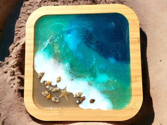 Ocean Art design Deckel für Ikea serie365+ quadratisch Box Bambus quadratisch Aufbewahrung Geschenk Wellen maritim