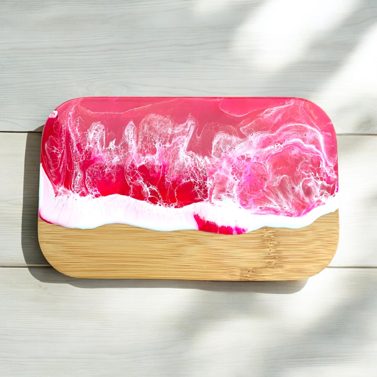 Butterdose mit Ocean Art Deckel aus Resin Bambus Keramik handveredelt maritime Kuechendeko Geschenkidee Unikat Küchenaccessoire