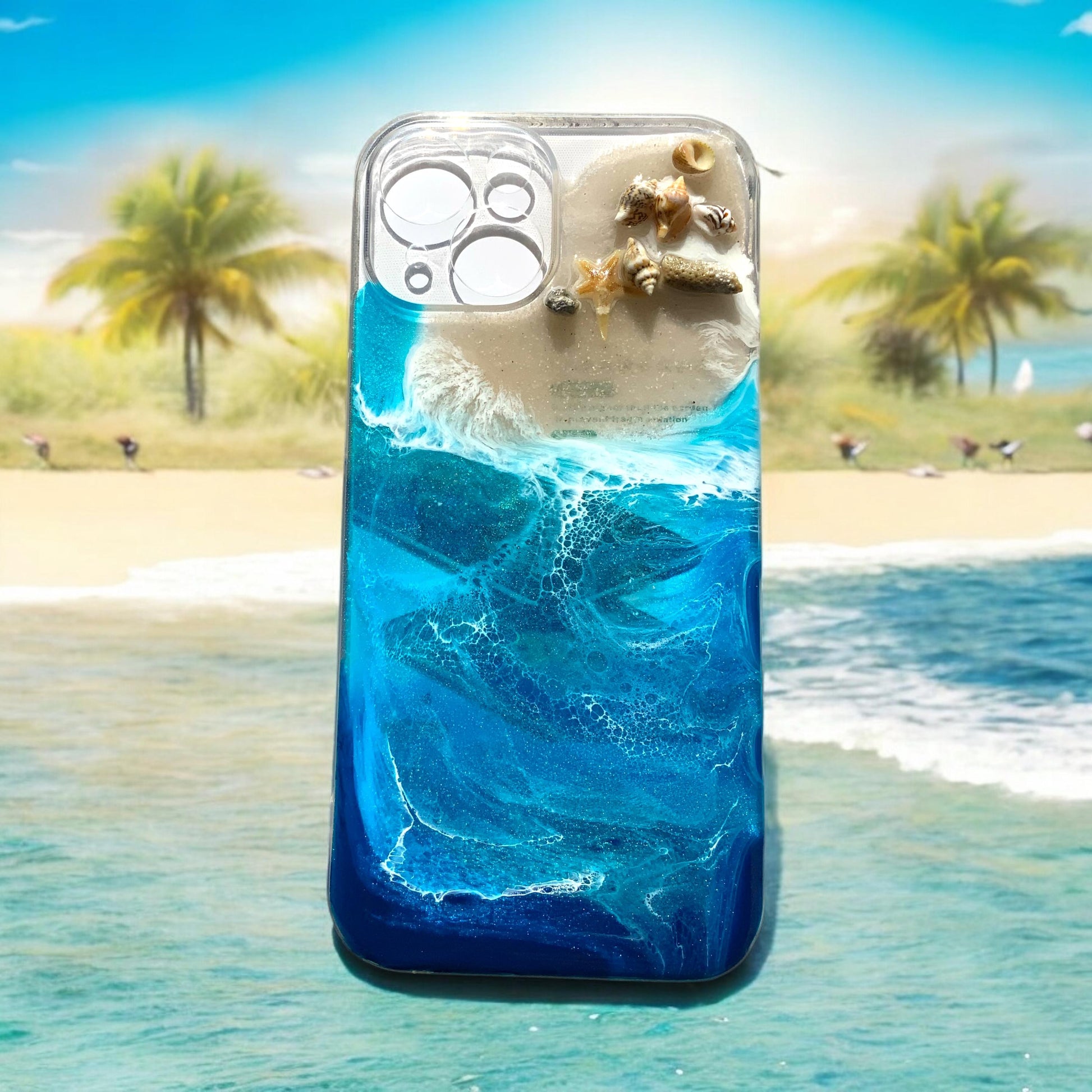 Ocean Art Handyhülle Handy Cover meeresdesign maritime Wellen Muscheln ocean Handy Hülle handycover I phone iPhone 15
