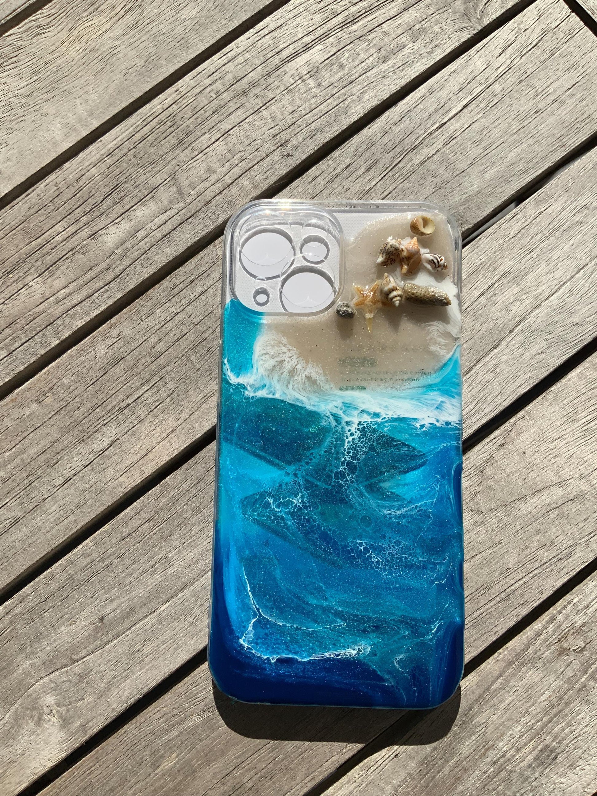 Ocean Art Handyhülle Handy Cover meeresdesign maritime Wellen Muscheln ocean Handy Hülle handycover I phone iPhone 15
