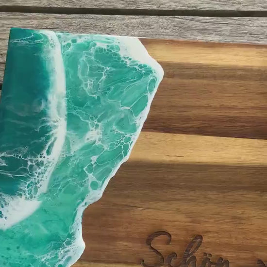 Akazienholz Brettchen schön das es dich gibt Grösse 23 x 15 x 1 cm ocean art servierbretter  käse Design Schneidebrett Brotzeit