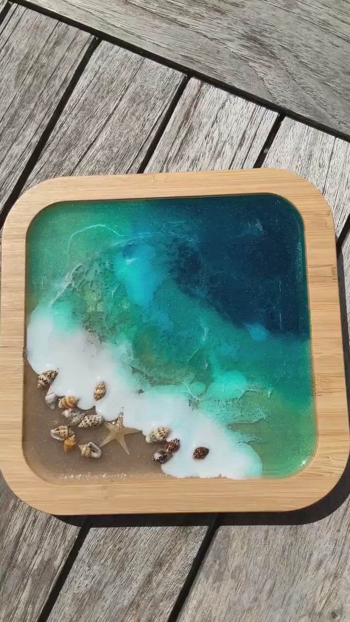 Ocean Art design Deckel für Ikea serie365+ quadratisch Box Bambus quadratisch Aufbewahrung Geschenk Wellen maritim