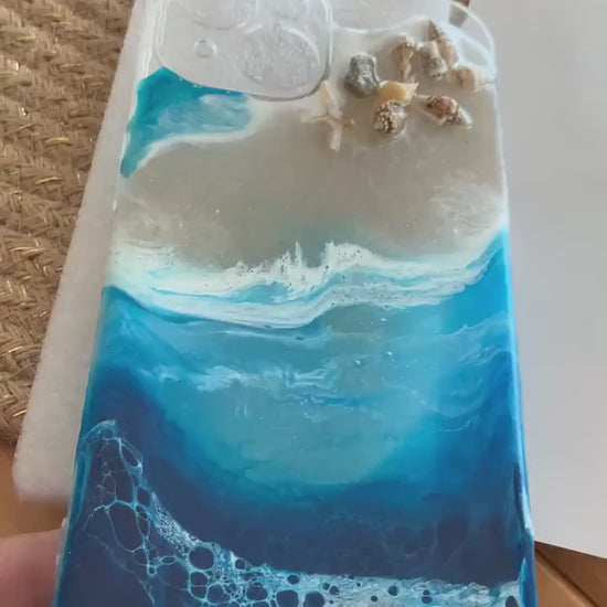 Ocean Art Handyhülle Handy Cover meeresdesign maritime Wellen Muscheln ocean Handy Hülle handycover I phone iPhone 15