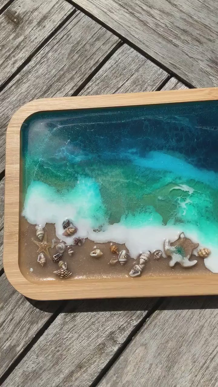 Ocean Art design Deckel für Ikea serie365+ rechteckig Box Bambus rechteckig Aufbewahrung Geschenk Wellen maritim