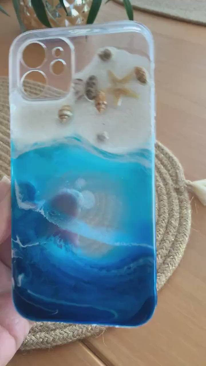 Ocean Art Handyhülle Handy Cover meeresdesign maritime Wellen Muscheln ocean Handy Hülle handycover I phone iPhone 12