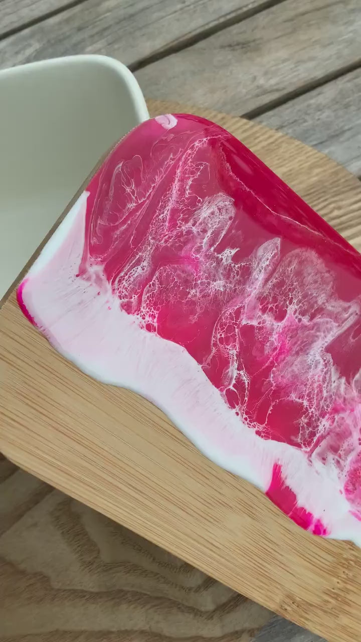 Butterdose mit Ocean Art Deckel aus Resin Bambus Keramik handveredelt maritime Kuechendeko Geschenkidee Unikat Küchenaccessoire