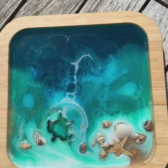 Ocean Art design Deckel für Ikea serie365+ quadratisch Box Bambus quadratisch Aufbewahrung Geschenk Wellen maritim