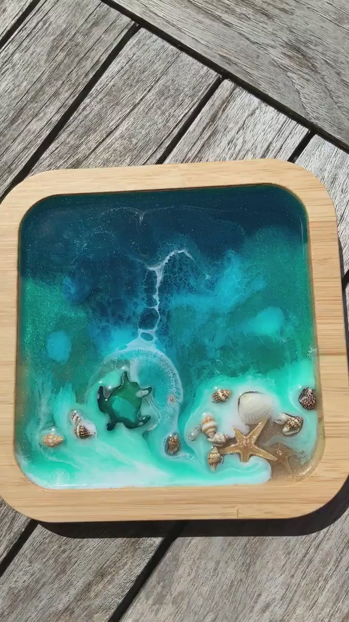 Ocean Art design Deckel für Ikea serie365+ quadratisch Box Bambus quadratisch Aufbewahrung Geschenk Wellen maritim